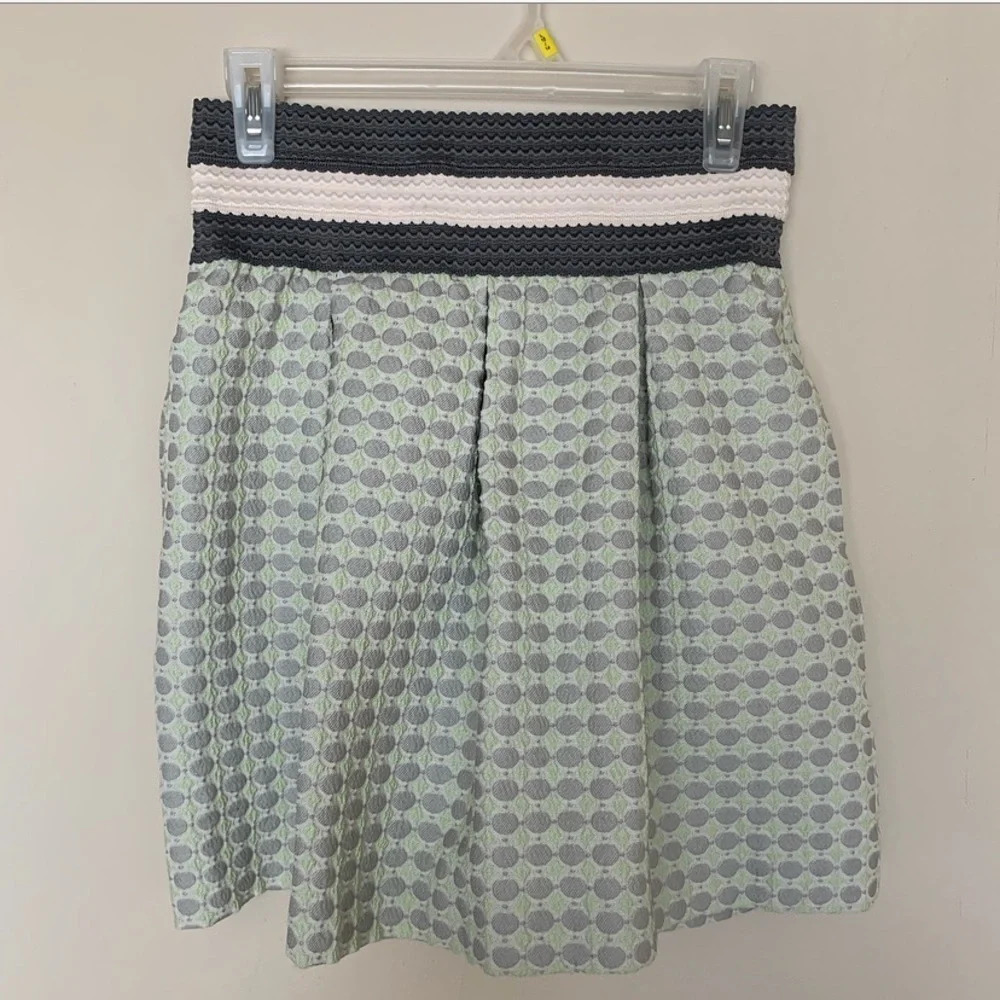 Maeve Anthropologie Pleaded Dot Skirt